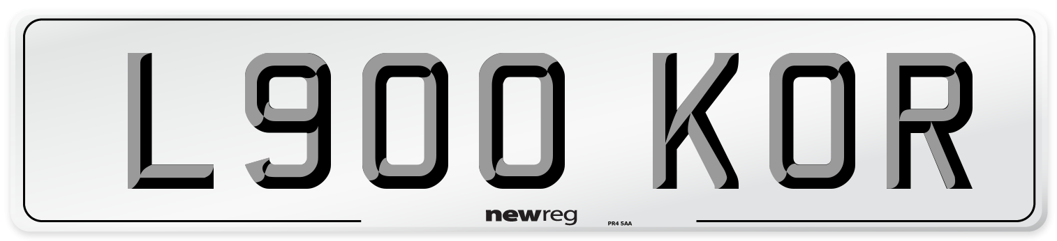L900 KOR Number Plate from New Reg